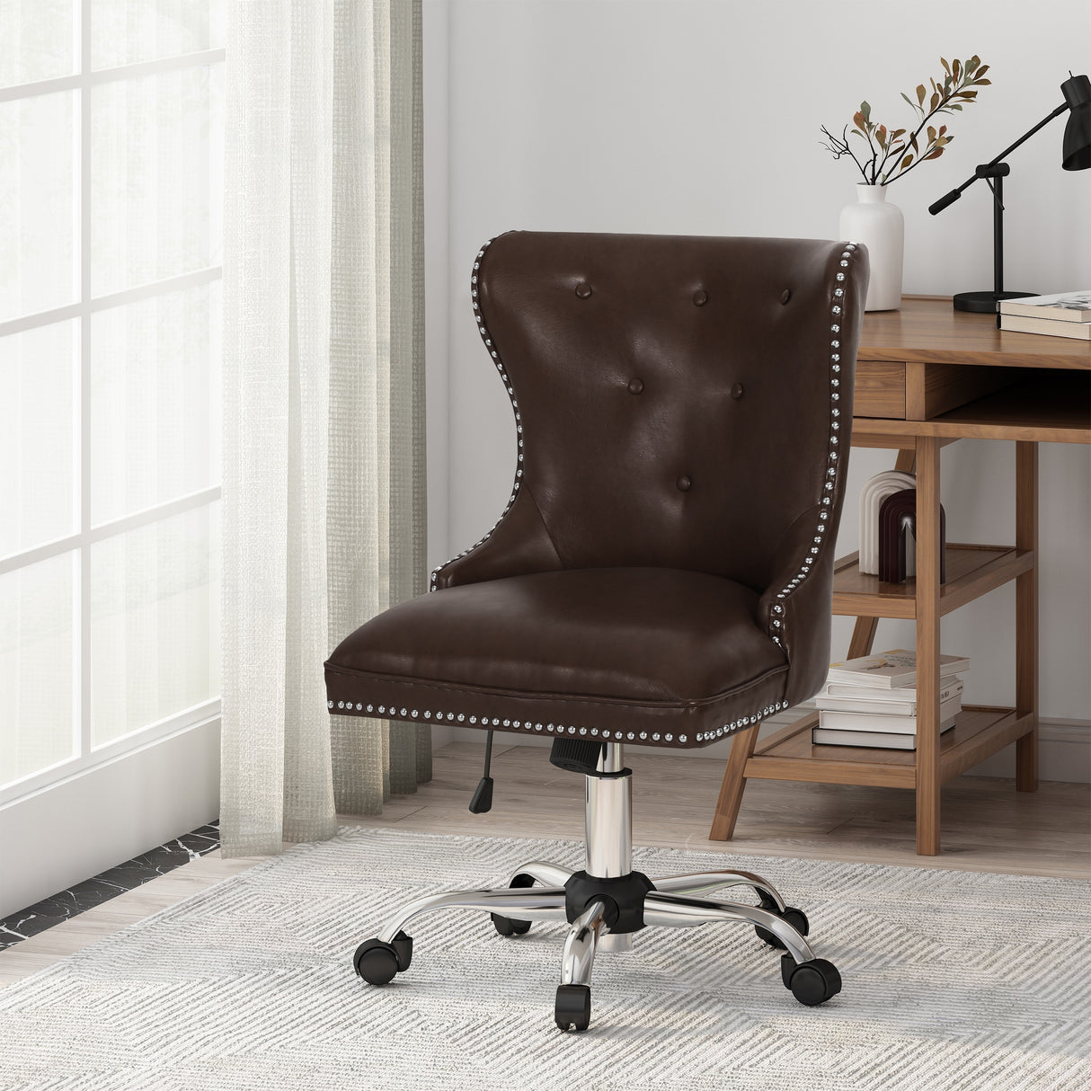 Bedell Tufted Swivel Office Chair by Christopher Knight Home