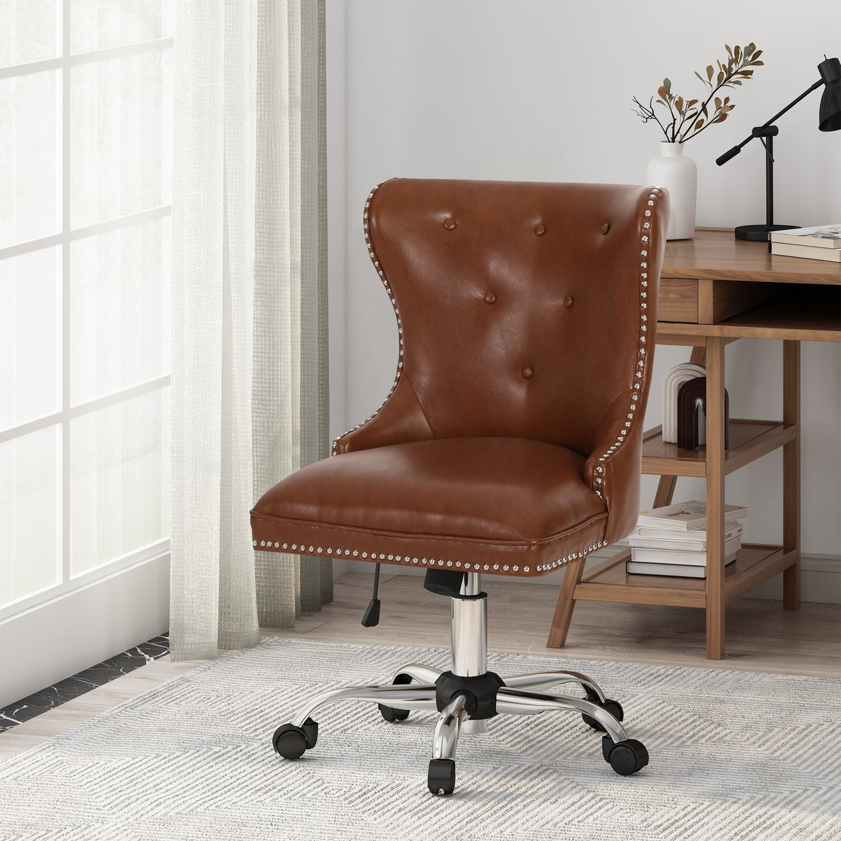 Bedell Tufted Swivel Office Chair by Christopher Knight Home