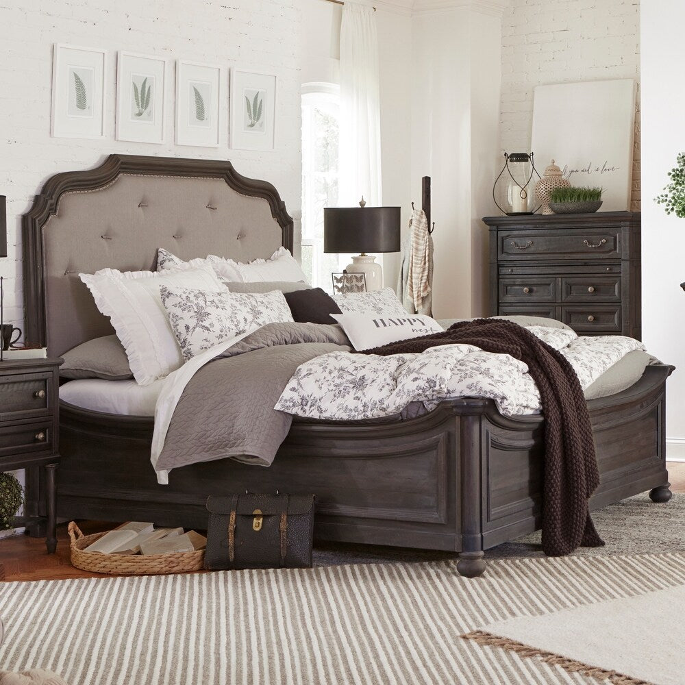 Bedford Corners Farmhouse Anvil Black Queen Island Bed