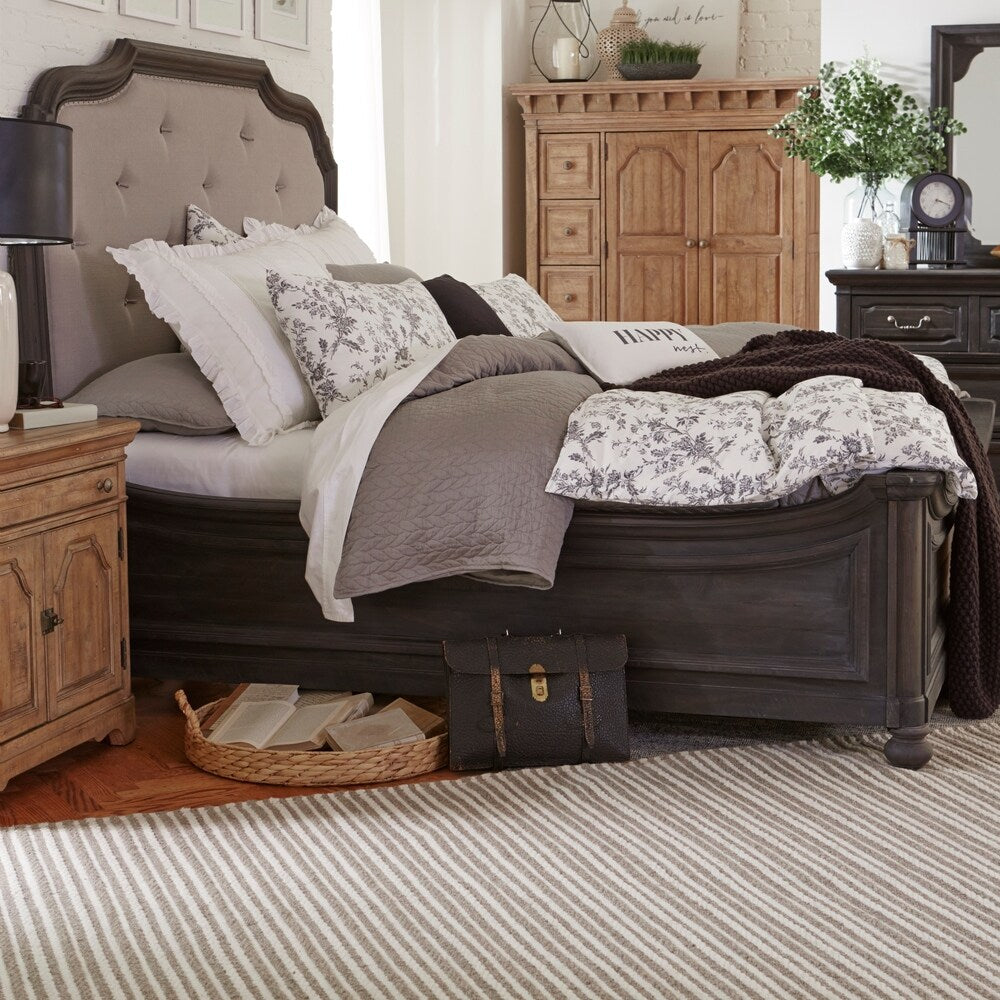 Bedford Corners Farmhouse Anvil Black Queen Island Bed