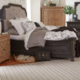 Bedford Corners Farmhouse Anvil Black Queen Island Bed