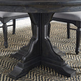 Bedford Corners Round Dining Table in Anvil Black