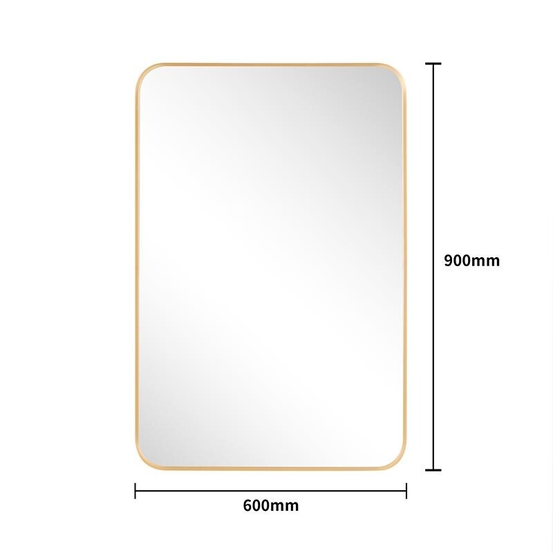 Bedroom Bathroom Square Wall-Mounted Metal Frame High-Definition Mirror