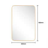 Bedroom Bathroom Square Wall-Mounted Metal Frame High-Definition Mirror