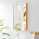 Bedroom Bathroom Square Wall-Mounted Metal Frame High-Definition Mirror