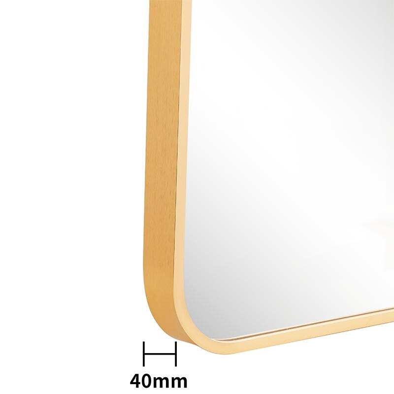 Bedroom Bathroom Square Wall-Mounted Metal Frame High-Definition Mirror