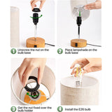 Bedroom Bedside Lamp Touch Control Table Lamp with Linen Fabric Shade