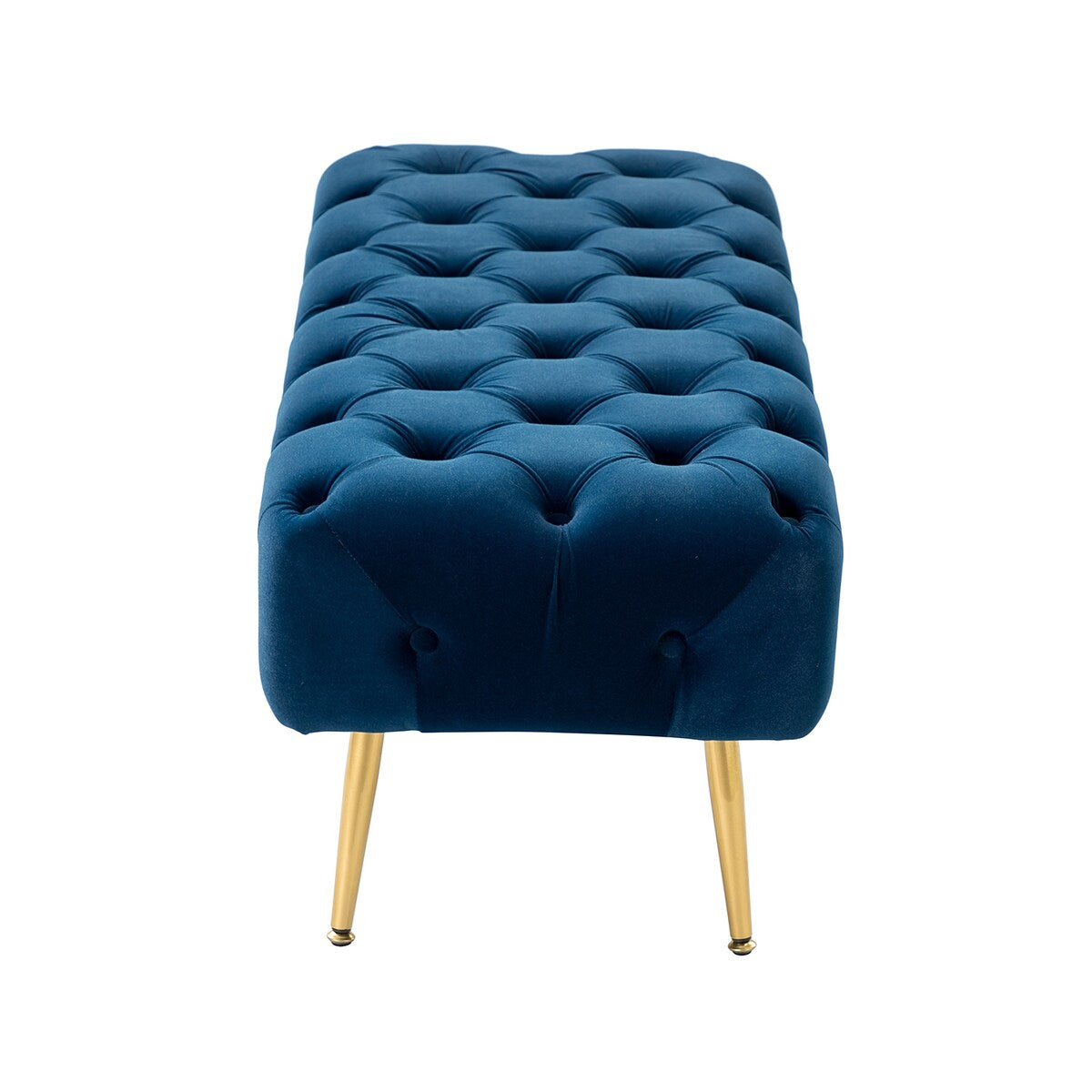 Bedroom Bench,The gold metal legs and tufted design make,polyester fabric,foam filled