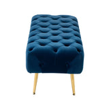 Bedroom Bench,The gold metal legs and tufted design make,polyester fabric,foam filled