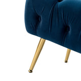 Bedroom Bench,The gold metal legs and tufted design make,polyester fabric,foam filled