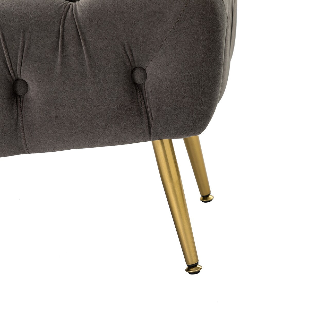 Bedroom Bench,The gold metal legs and tufted design make,polyester fabric,foam filled
