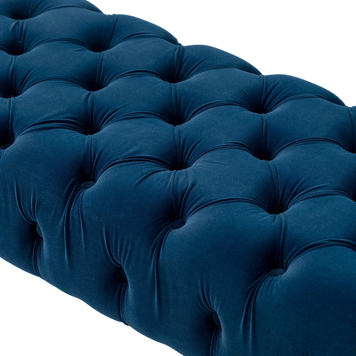 Bedroom Bench,The gold metal legs and tufted design make,polyester fabric,foam filled