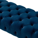 Bedroom Bench,The gold metal legs and tufted design make,polyester fabric,foam filled