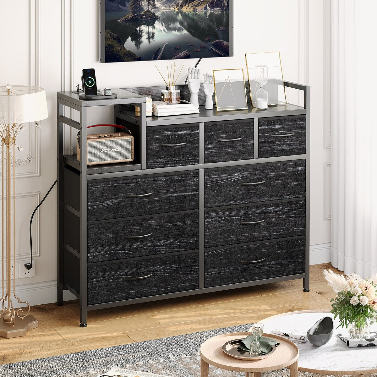 Bedroom Dresser with 9 Drawers