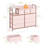 Bedroom Dresser with 9 Drawers