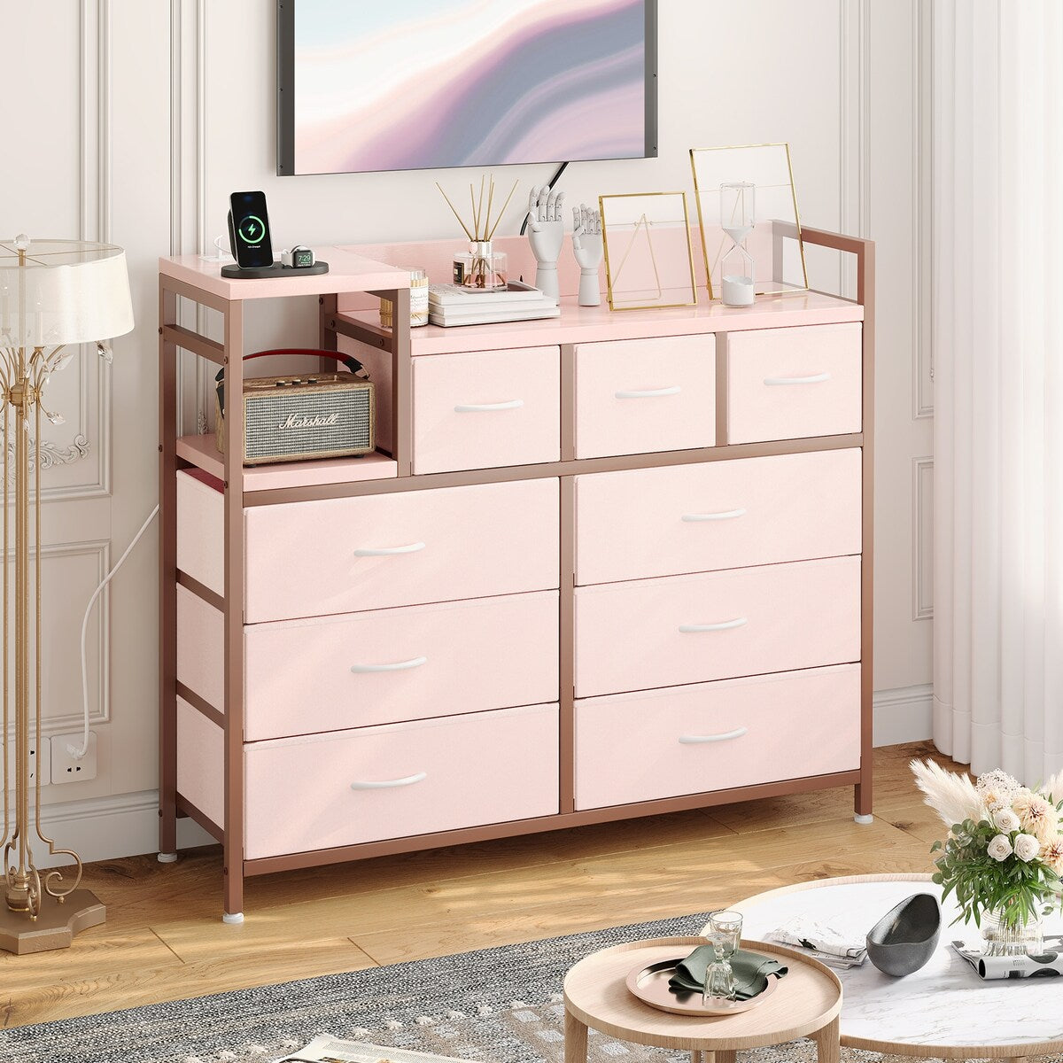 Bedroom Dresser with 9 Drawers