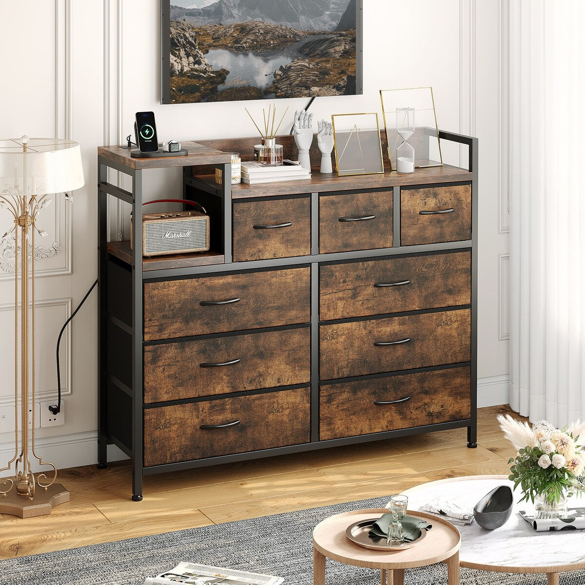 Bedroom Dresser with 9 Drawers