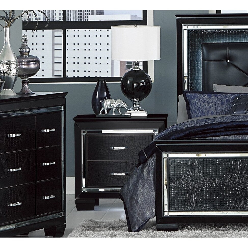 Nightstand of Embossed Front Modern Bed Side Table