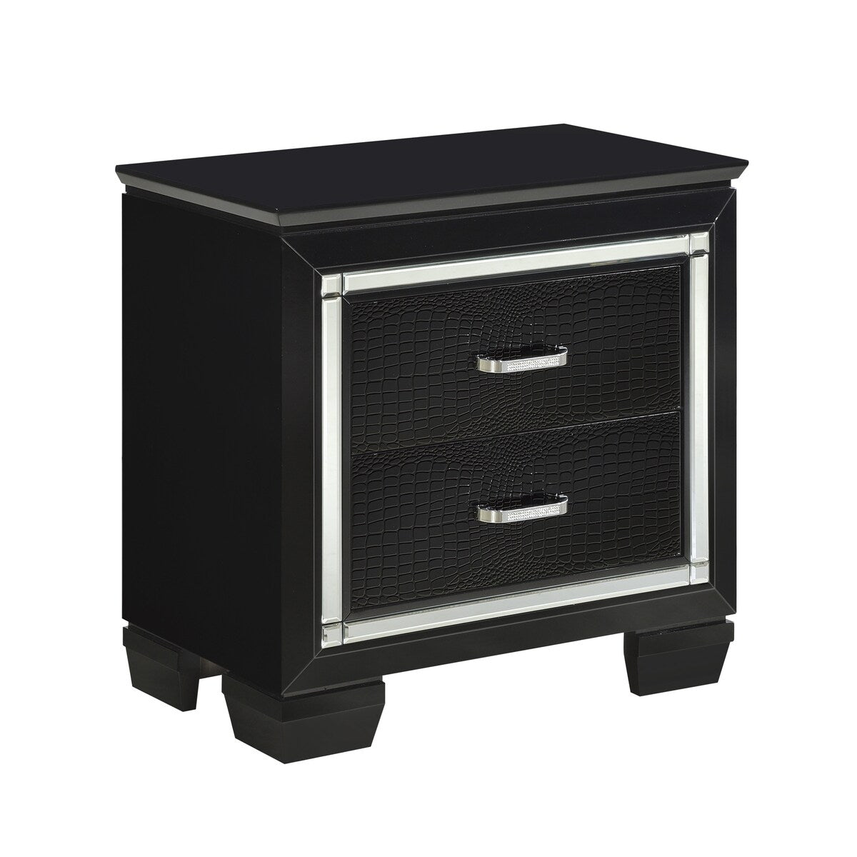 Nightstand of Embossed Front Modern Bed Side Table