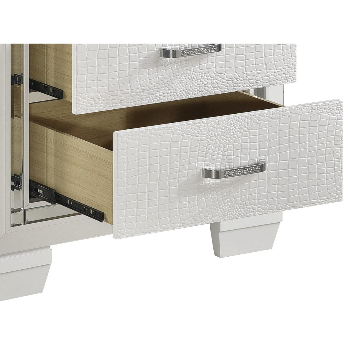 Nightstand of Embossed Front Modern Bed Side Table