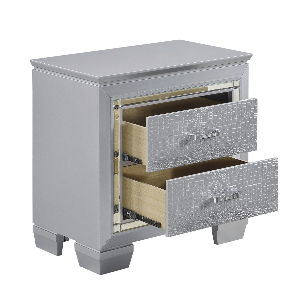 Nightstand of Embossed Front Modern Bed Side Table