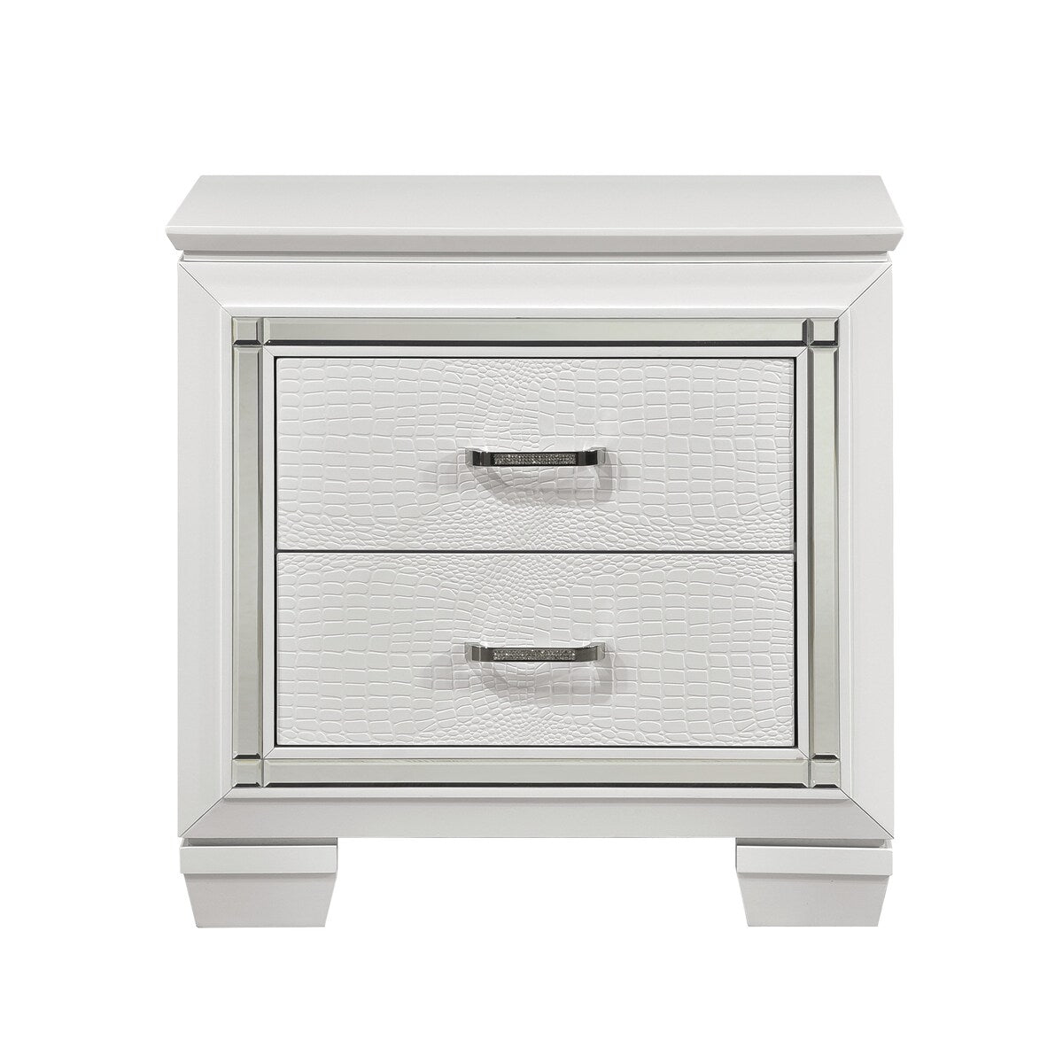 Nightstand of Embossed Front Modern Bed Side Table