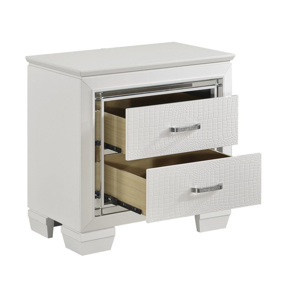 Nightstand of Embossed Front Modern Bed Side Table