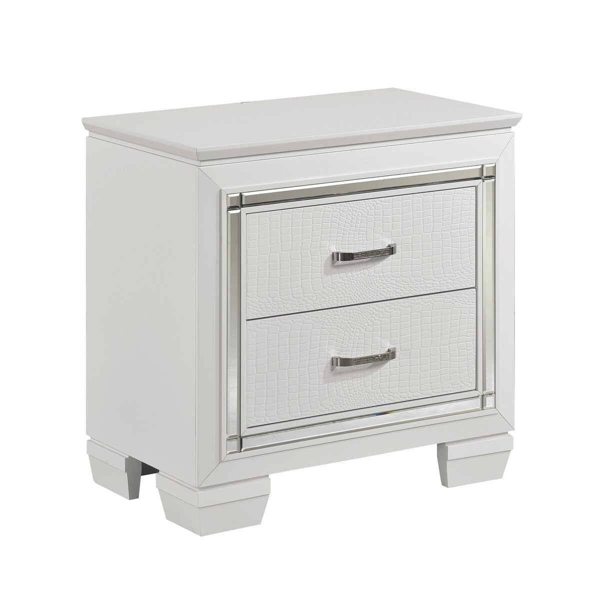 Nightstand of Embossed Front Modern Bed Side Table