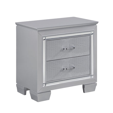 Nightstand of Embossed Front Modern Bed Side Table