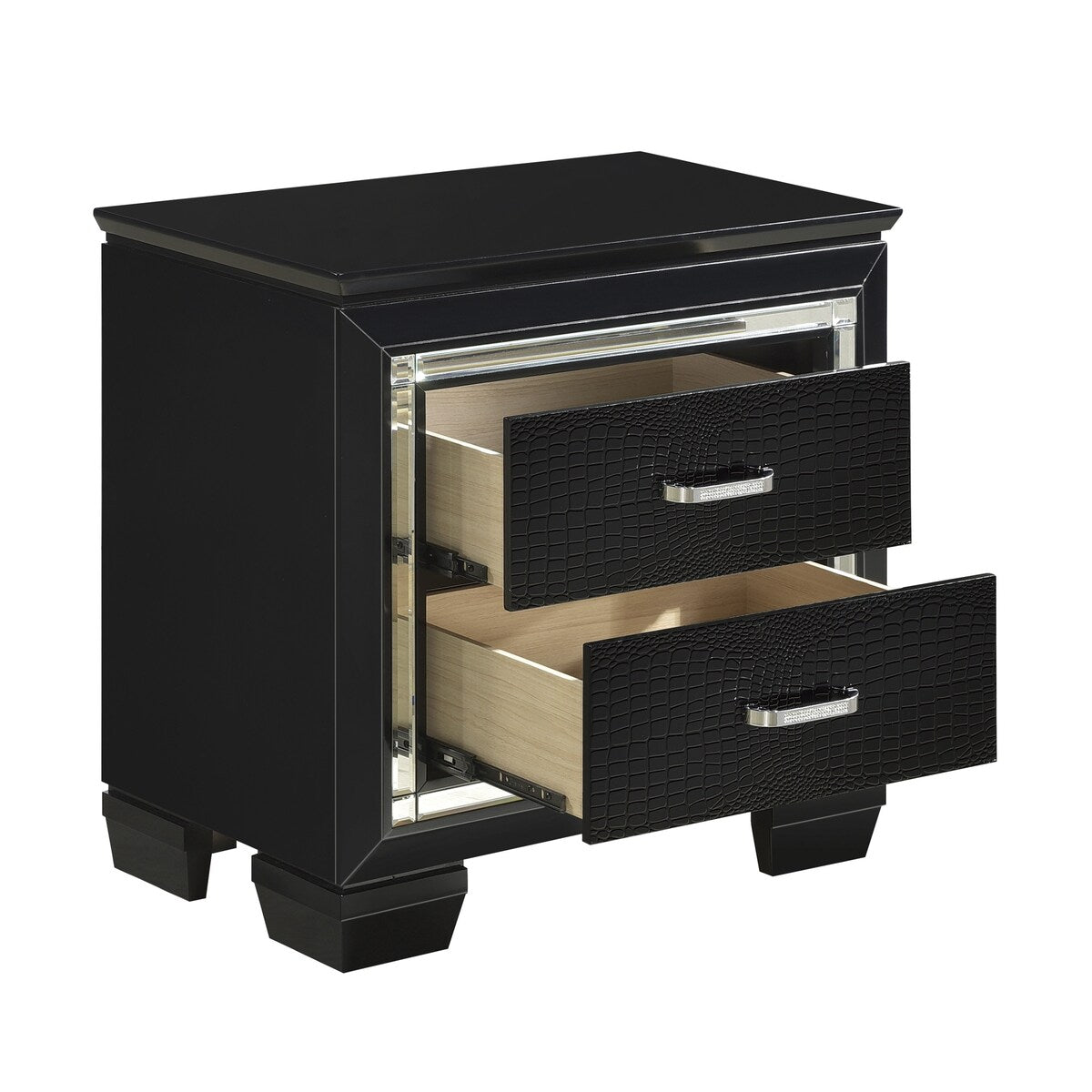 Nightstand of Embossed Front Modern Bed Side Table