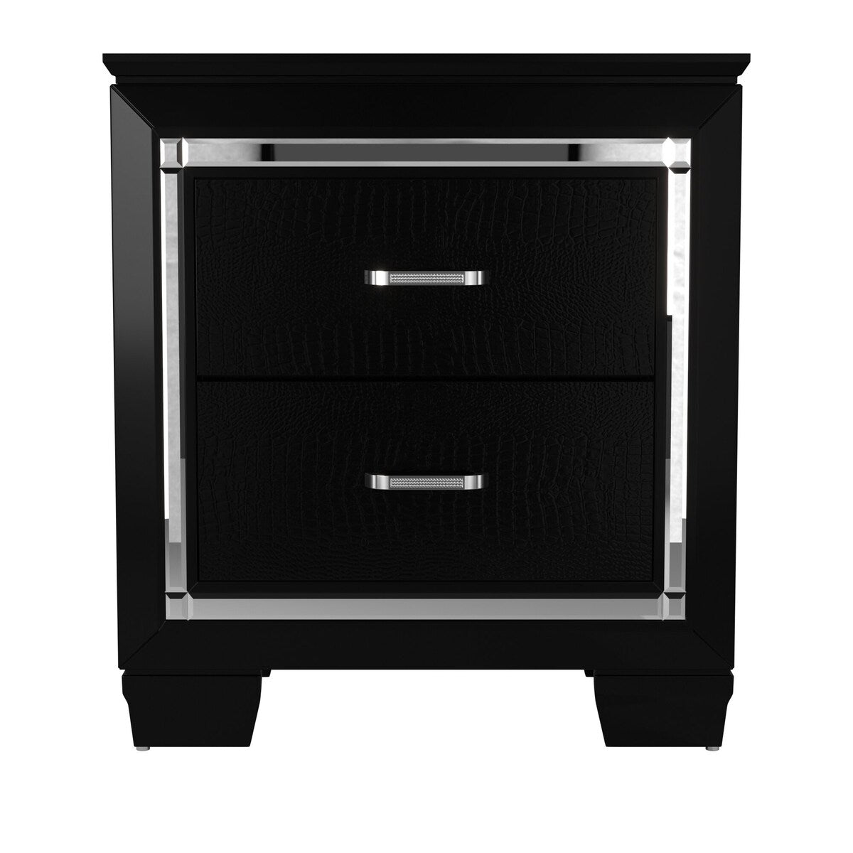 Nightstand of Embossed Front Modern Bed Side Table
