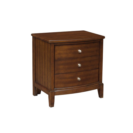 Nightstand Birch Veneer Nickel Hardware Bed Side Table