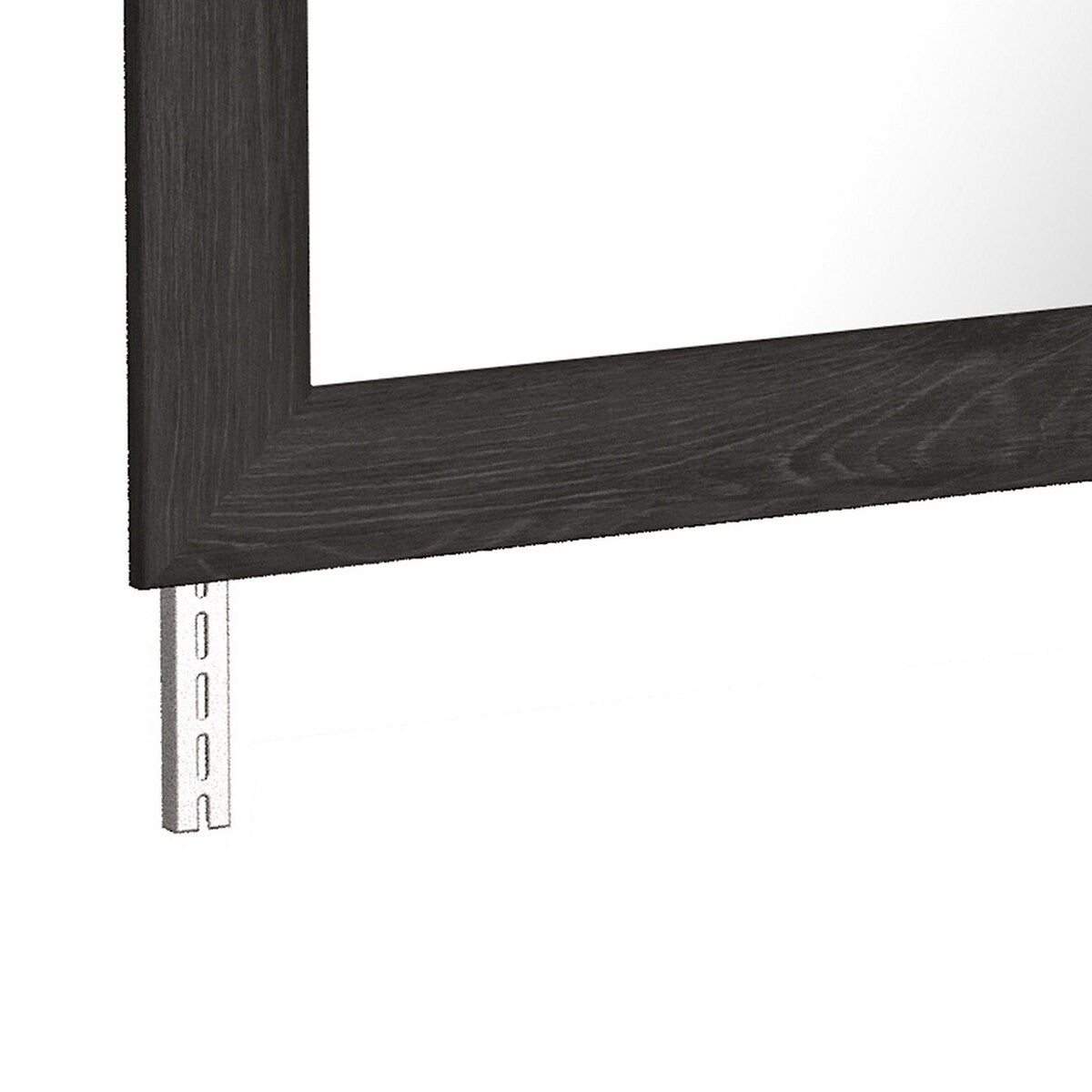 Bedroom Mirror with Replicated Grain Details, Black