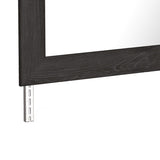 Bedroom Mirror with Replicated Grain Details, Black