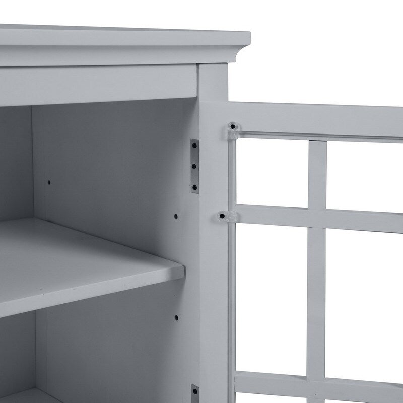 Bedroom Small Bedside Table/Night Stand with Open door Storage Compartments, grey