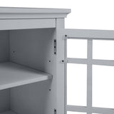 Bedroom Small Bedside Table/Night Stand with Open door Storage Compartments, grey