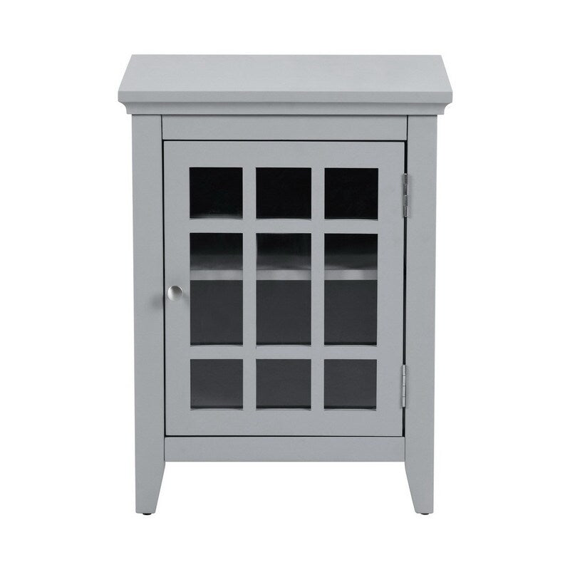 Bedroom Small Bedside Table/Night Stand with Open door Storage Compartments, grey