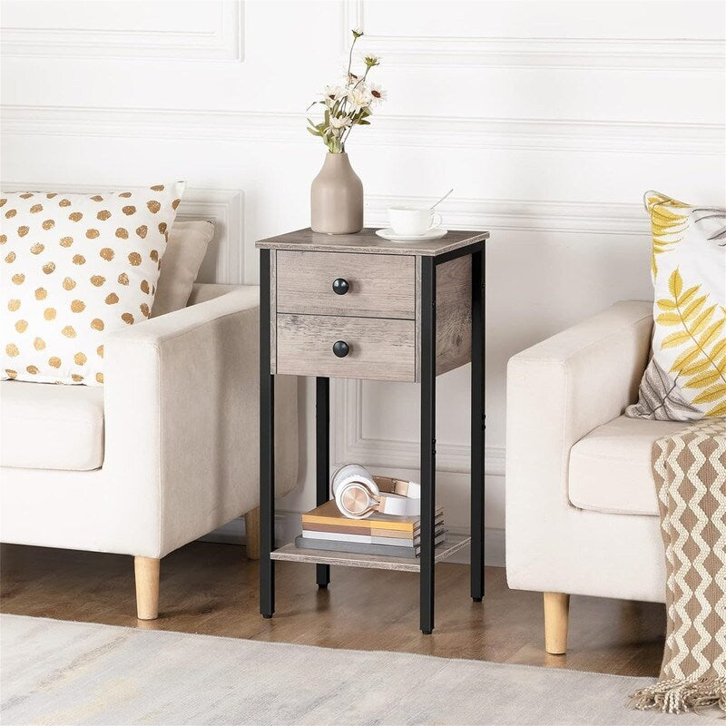 Bedside Table with 2 Drawers