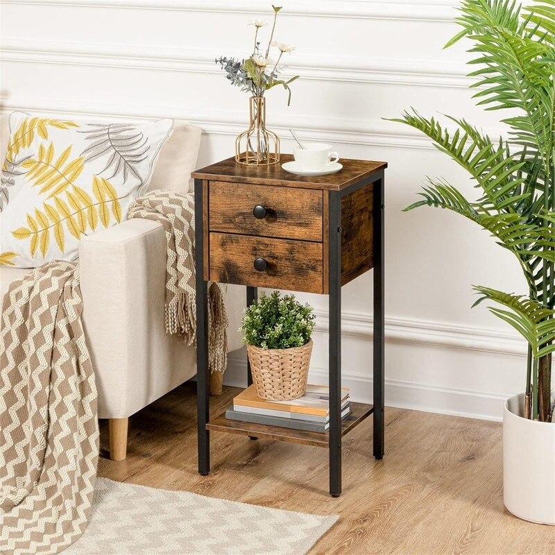 Bedside Table with 2 Drawers