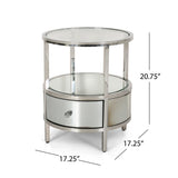 Beeching Mirrored Stainless Steel End Table by Christopher Knight Home