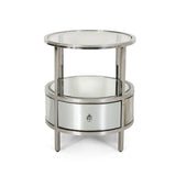 Beeching Mirrored Stainless Steel End Table by Christopher Knight Home
