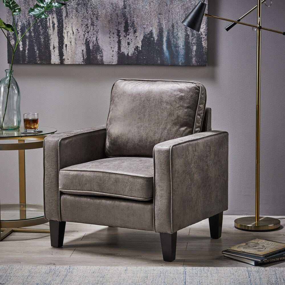 Beeman Contemporary Microfiber Club Chair by Christopher Knight Home