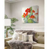 Begonia II -Gallery Wrapped Canvas - yellow, blue, green, red, black, white