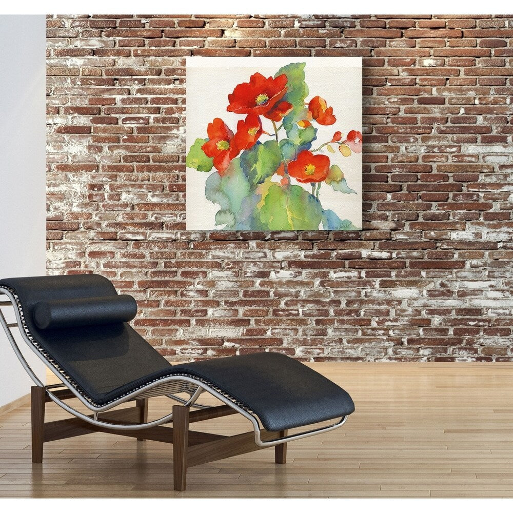 Begonia II -Gallery Wrapped Canvas - yellow, blue, green, red, black, white