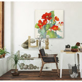 Begonia II -Gallery Wrapped Canvas - yellow, blue, green, red, black, white