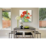 Begonia II -Gallery Wrapped Canvas - yellow, blue, green, red, black, white
