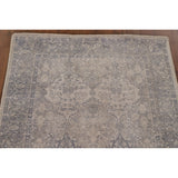 Beige/ Blue Oushak Oriental Area Rug Hand-knotted Wool Carpet - 3'0" x 4'10"