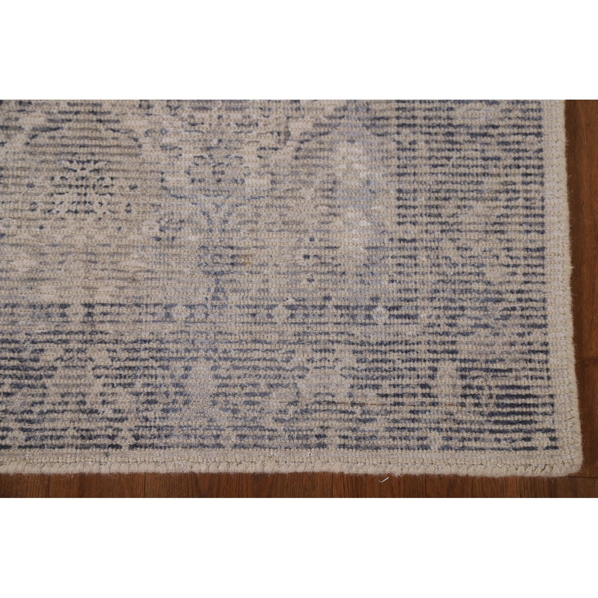 Beige/ Blue Oushak Oriental Area Rug Hand-knotted Wool Carpet - 3'0" x 4'10"