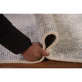 Beige/ Blue Oushak Oriental Area Rug Hand-knotted Wool Carpet - 3'0" x 4'10"