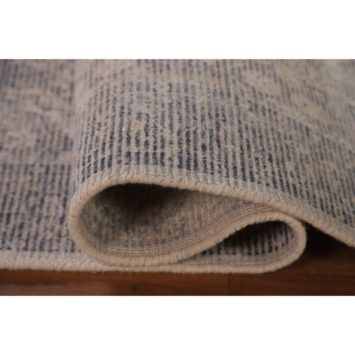 Beige/ Blue Oushak Oriental Area Rug Hand-knotted Wool Carpet - 3'0" x 4'10"